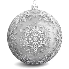 Silver Christmas tree ball "Frosty pattern"